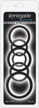 NSN-1106-03 / Набор эрекционных колец 6шт Renegade - Build-A-Cage Rings - Black