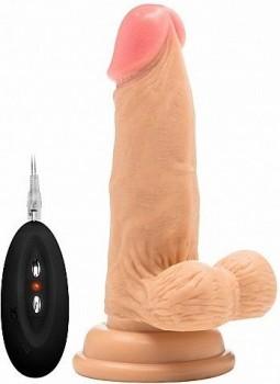 Фаллоимитатор с вибрацией и пультом управления Vibrating Realistic Cock With Scrotum - 6 Inch