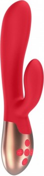 Красный вибратор Exquisite с подогревом - 20,5 см.