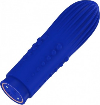 Синяя вибропуля Turbo Rechargeable Bullet Lush - 9,8 см.