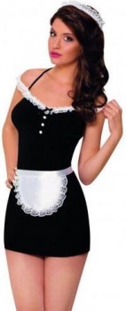 Костюм горничной SoftLine Collection Jane (платье, передник и головной убор), черный, M/L