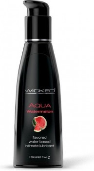 Лубрикант с ароматом арбуза Wicked Aqua Watermelon - 120 мл.