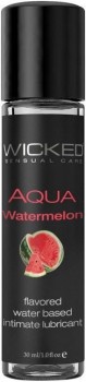 Лубрикант с ароматом арбуза Wicked Aqua Watermelon - 30 мл.