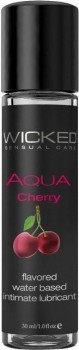 Лубрикант с ароматом сладкой вишни Wicked Aqua Cherry - 30 мл.