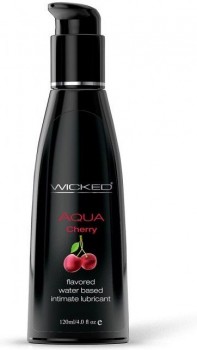 Лубрикант с ароматом сладкой вишни Wicked Aqua Cherry - 120 мл.