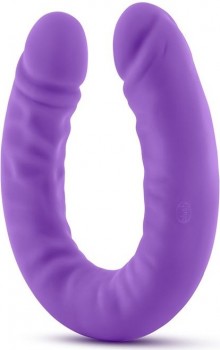 Фиолетовый двусторонний фаллоимитатор 18 inch Silicone Slim Double Dong  - 45,7 см.