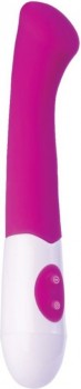 Ярко-розовый вибратор Ida со скошенной головкой для G-стимуляции - 19 см.