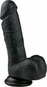 Черный фаллоимитатор Realistic Dildo - 17,5 см.