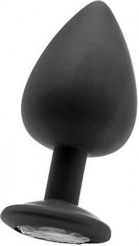 Чёрная анальная пробка Extra Large Diamond Butt Plug - 9,3 см.
