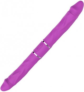 Фиолетовый двусторонний вибратор Nixon - 35 см.