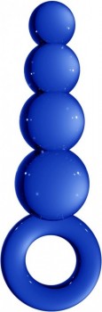 Синяя анальная пробка Chrystalino Tickler - 12 см.