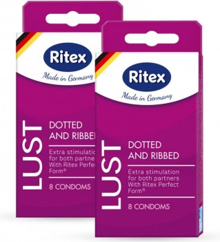Рифленые презервативы RITEX LUST с пупырышками - 8 шт.