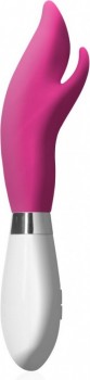 Розовый перезаряжаемый вибратор-кролик Athos - 22 см.