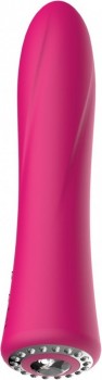 Розовый классический вибромассажер Jewel - 19,5 см.