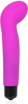 Ярко-розовый изогнутый вибромассажер точки G - 10,5 см.