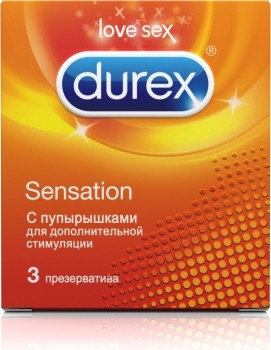 Презервативы с точечной структурой Durex Sensation - 3 шт.