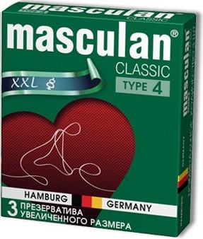 Розовые презервативы Masculan Classic XXL увеличенного размера - 3 шт.