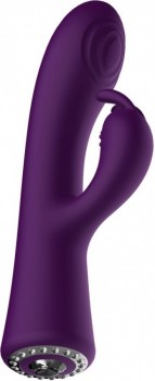 Фиолетовый вибромассажер-кролик Lux - 20 см.