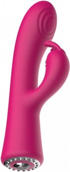 Розовый вибромассажер-кролик Lux - 20 см.