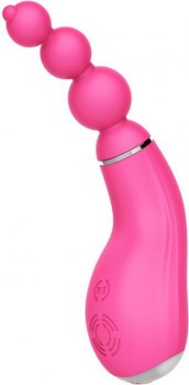 Розовый вибратор Barbara с вращением - 13,9 см.