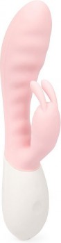Нежно-розовый вибромассажёр Flirtation с клиторальным отростком - 20 см.