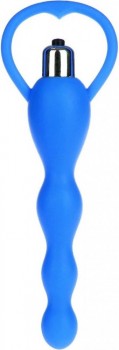 Синяя анальная елочка с вибрацией - 14 см.