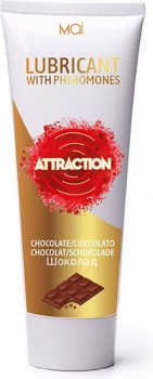 Лубрикант на водной основе Attraction с феромонами и шоколадным ароматом - 75 мл.