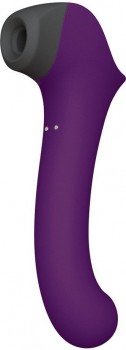 Фиолетовый клиторальный стимулятор Caldo с функцией вибратора - 19 см.