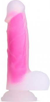 Ярко-розовый фаллоимитатор-реалистик So Divine Glorious Real skin feel pink dildo - 19 см.