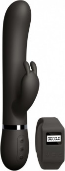 Черный вибромассажер-кролик Kegel Rabbit с браслетом - 22,5 см.
