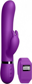 Фиолетовый вибромассажер-кролик Kegel Rabbit с браслетом - 22,5 см.