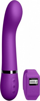 Фиолетовый вибромассажер Kegel G - 20 см.