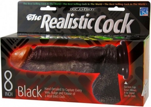 Фаллоимитатор Doc Johnson The Realistic® Cock 8” Vac-U-Lock™, коричневый