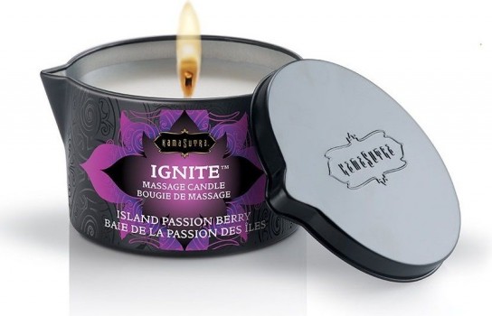 Массажная свеча Ignite Island Passion Berry с ароматом маракуйи и папайи - 170 гр.