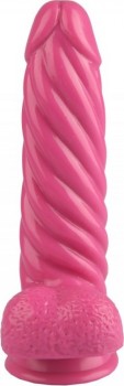 Рельефный фаллоимитатор 21 см, розовый