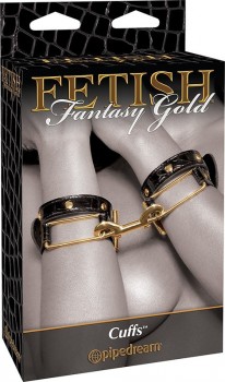 Наручники Fetish Fantasy Gold черные с золотом