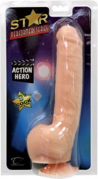 Фаллоимитатор Action Hero 9" на присоске – телесный