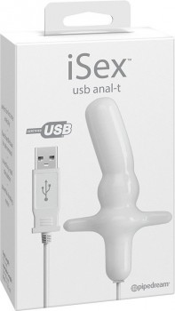 Анальная пробка iSex с USB-питанием – белый