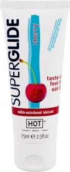 Съедобный лубрикант Super Glide Cherry на водной основе - 75 мл
