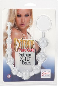 Анальные бусы Extreme Pure Gold X-10 Beads – серебристый