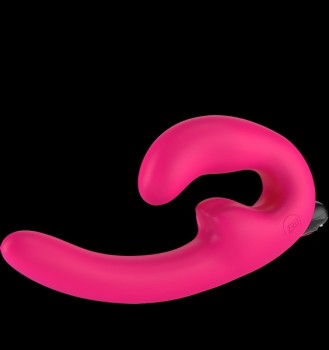 Безремневой страпон со съемной вибропулей Sharevibe – розовый