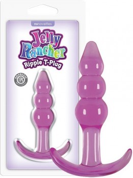 Анальная елочка Jelly Rancher T-Plug Ripple градуированная – фиолетовый