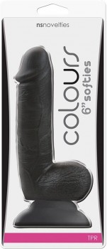 Фаллоимитатор Colours  Softies 6" на присоске – черный
