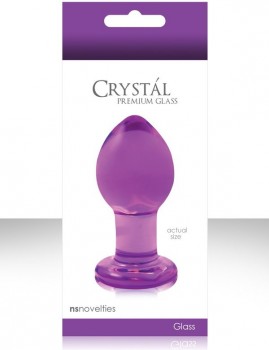 Средняя анальная пробка Crystal Premium Glass - Purple