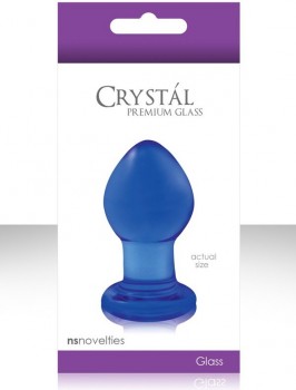 Малая анальная пробка Crystal Premium Glass - Blue