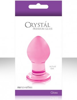 Малая анальная пробка Crystal Premium Glass - Pink