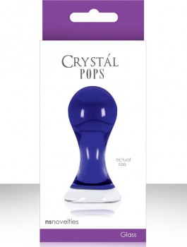 Анальный стимулятор Crystal Pops Small из стекла – синий