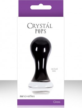 Анальный стимулятор Crystal Pops Small из стекла – черный