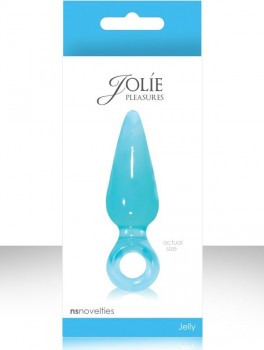 Анальная пробка мини с кольцом Jolie Pleasures - Aqua