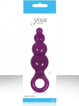 Анальная пробка с кольцом Jolie Ripples Medium – фиолетовая